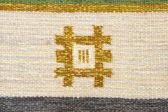 Vintage Swedish Flat Weave Carpet Signed AW - 178812