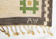 Vintage Swedish Flat Weave Carpet Signed AW - 178821