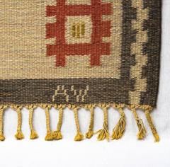 Vintage Swedish Flat Weave Carpet Signed AW - 178887