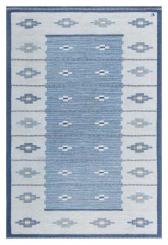 Vintage Swedish Flat Woven Rug by Erik Lundberg - 3582635
