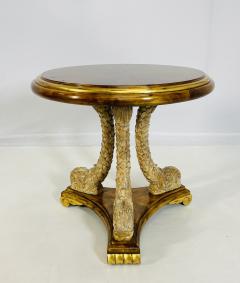 Vintage Tabouret Table With Dolphin Design Gold Accents - 4129088