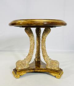 Vintage Tabouret Table With Dolphin Design Gold Accents - 4129089