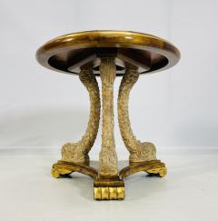 Vintage Tabouret Table With Dolphin Design Gold Accents - 4129092