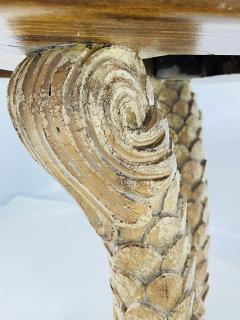 Vintage Tabouret Table With Dolphin Design Gold Accents - 4129096