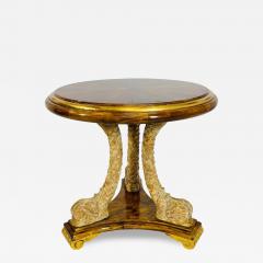 Vintage Tabouret Table With Dolphin Design Gold Accents - 4130236