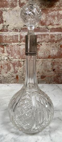 Vintage Tall Italian Glass Bottle 1950s - 2078149