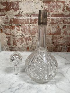 Vintage Tall Italian Glass Bottle 1950s - 2078153