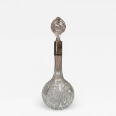 Vintage Tall Italian Glass Bottle 1950s - 2081510