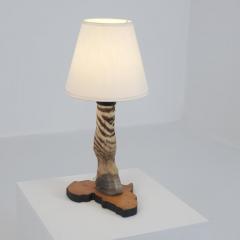 Vintage Taxidermy Zebra Hoof Table Lamp with Africa Map Base Early 1970s - 4561565