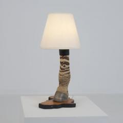 Vintage Taxidermy Zebra Hoof Table Lamp with Africa Map Base Early 1970s - 4561566