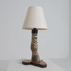 Vintage Taxidermy Zebra Hoof Table Lamp with Africa Map Base Early 1970s - 4561570