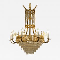 Vintage Ten Arm French Cut Crystal Chandelier - 78970