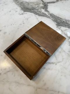 Vintage Tessellated Horn Wood Box with Metal Trim - 4593328