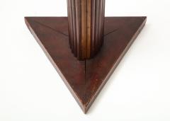 Vintage Textured Wooden Lamp with Triangular Base - 1326990