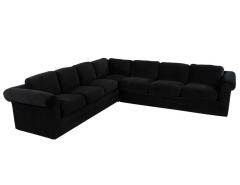 Vintage Thayer Coggin Directional Black Velvet Sectional Sofa - 2536526