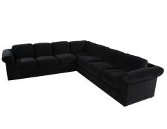 Vintage Thayer Coggin Directional Black Velvet Sectional Sofa - 2536527