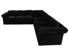 Vintage Thayer Coggin Directional Black Velvet Sectional Sofa - 2536530