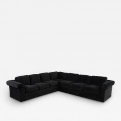 Vintage Thayer Coggin Directional Black Velvet Sectional Sofa - 2542339