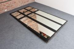 Vintage Three Panel Ebonized Shutter Form Mirrored Room Divider or Screen - 4270951