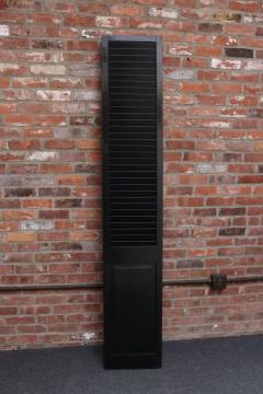 Vintage Three Panel Ebonized Shutter Form Mirrored Room Divider or Screen - 4270952