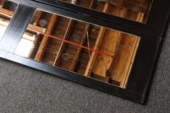 Vintage Three Panel Ebonized Shutter Form Mirrored Room Divider or Screen - 4270953