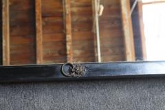 Vintage Three Panel Ebonized Shutter Form Mirrored Room Divider or Screen - 4270955