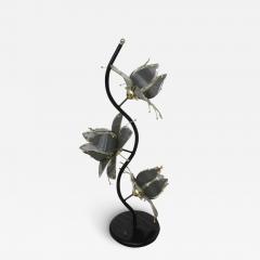 Vintage Tiffany 3 light lotus floor lamp - 4034156