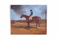 Vintage Tole Jockey On Horse Painting - 3189945