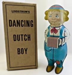 Vintage Toy by Lindstrom Dancing Dutch Boy Playing Accordion American Circa 1930 - 3221005