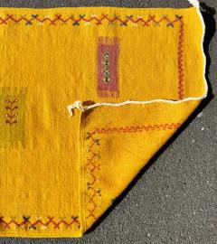 Vintage Tribal Moroccan Wool Mustard Runner Rug or Carpet - 3599070