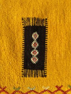 Vintage Tribal Moroccan Wool Mustard Runner Rug or Carpet - 3599071