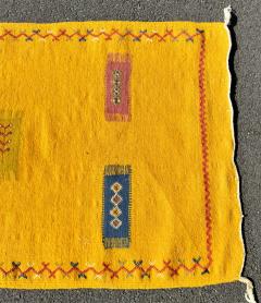Vintage Tribal Moroccan Wool Mustard Runner Rug or Carpet - 3599072