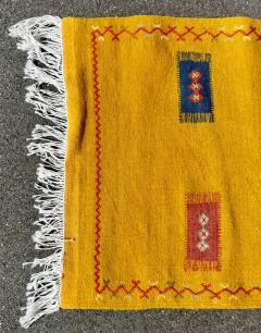 Vintage Tribal Moroccan Wool Mustard Runner Rug or Carpet - 3599074