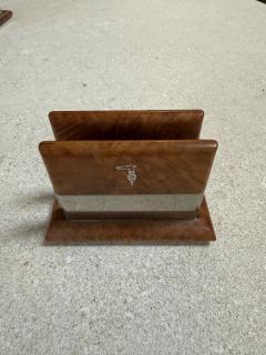 Vintage Trussardi Wood Metal Desk Accessories Set - 4584977