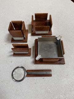 Vintage Trussardi Wood Metal Desk Accessories Set - 4584979
