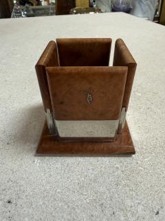 Vintage Trussardi Wood Metal Desk Accessories Set - 4584980
