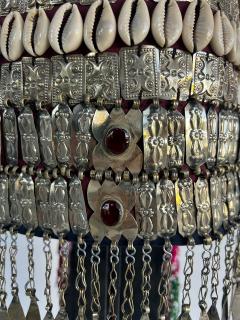 Vintage Turkman Bridal Ceremonial Headdress Heavily Adorned on Stand - 4507490