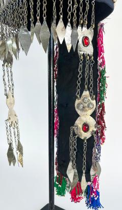 Vintage Turkman Bridal Ceremonial Headdress Heavily Adorned on Stand - 4507521