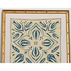 Vintage Uzbek Hand Embroidered Suzani In Gilt Frame - 4736048