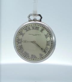 Vintage Vacheron Constantin Geneve Platinum Pocket Watch With Diamonds - 3515229