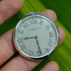 Vintage Vacheron Constantin Geneve Platinum Pocket Watch With Diamonds - 3515232