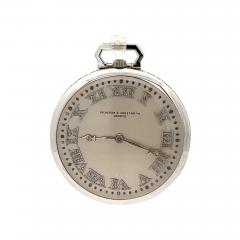 Vintage Vacheron Constantin Geneve Platinum Pocket Watch With Diamonds - 3610246