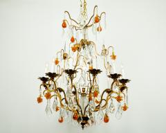 Vintage Venetian Murano Crystal Fruit Design Chandelier - 399181