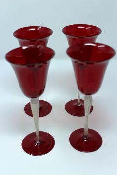 Ruby Murano Glass Venetian Wine Glass Stems Set of 8 - Ruby Lane