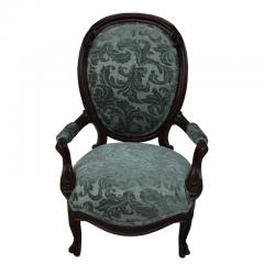 Vintage Victorian Style Spoon Back Lounge Chair - 2431999