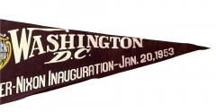 Vintage Washington D C Eisenhower Nixon Inauguration Pennant 1953 - 3658975