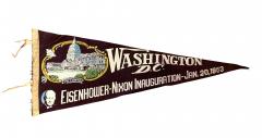 Vintage Washington D C Eisenhower Nixon Inauguration Pennant 1953 - 3658977