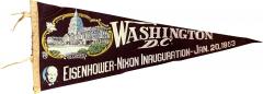 Vintage Washington D C Eisenhower Nixon Inauguration Pennant 1953 - 3661191