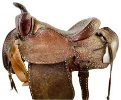 Vintage Western Cowboy Genuine Leather Horse Saddle - 3011054