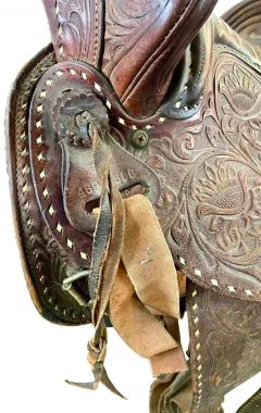 Vintage Western Cowboy Genuine Leather Horse Saddle - 3011057